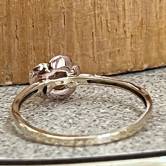 14K Yellow Gold Rose Gold Rose Flower Ring - Picture 12 of 16